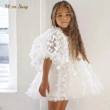 Load image into Gallery viewer, Fashion Baby Girl Princess Butterfly Tutu Dress Puff Sleeve Child Tulle Vestido Pageant Party Birthday Baby Clothes 1-12Y