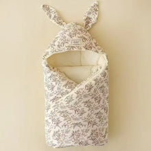 Load image into Gallery viewer, High Quality Cotton Newborn Swaddle Blanket with Cute Bunny Ears - BEBIMINE LLC