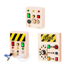 Load image into Gallery viewer, LED Light Switch wooden Busy Board - Pick your Style - BEBIMINE LLC