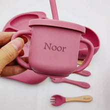 Load image into Gallery viewer, 6Pcs Silicone Tableware with Name- Pick your Color - BEBIMINE LLC
