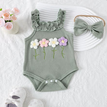 Load image into Gallery viewer, 3PCS  Flower Set with Romper, Pants and Headband