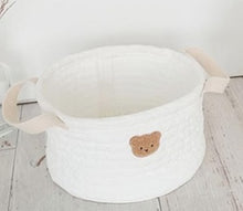 Load image into Gallery viewer, Personalized, Embroidered Storage Basket, Bear Design- Pick your Size - BEBIMINE LLC