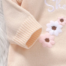 Load image into Gallery viewer, "She's here" knitted Baby Romper , Long Sleeve with Hat - BEBIMINE LLC