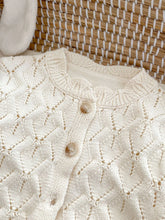 Load image into Gallery viewer, Knitted 2 pcs Clothes Set Hollow Out Long Sleeve Top and Shorts