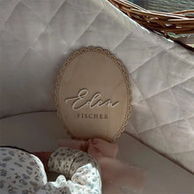 Load image into Gallery viewer, 1 Pcs Wooden Ribbon Bow Milestone Card Customized Name