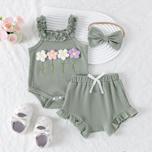 Load image into Gallery viewer, 3PCS  Flower Set with Romper, Pants and Headband