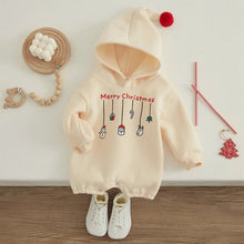 Load image into Gallery viewer, Long sleeved Christmas Romper with pointed hat - Pick your Color - BEBIMINE LLC