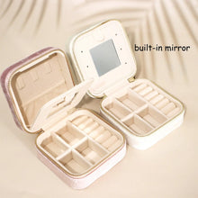 Load image into Gallery viewer, Velvet Jewelry Box, Organizer Personalized with Mirror- Pick your Color - BEBIMINE LLC