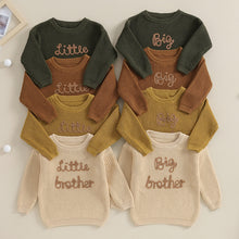 Load image into Gallery viewer, Knitted Sweater "Little Brother" embroidery  - Pick your Color - BEBIMINE LLC