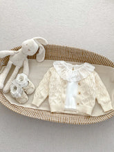 Load image into Gallery viewer, Knitted 2 pcs Clothes Set Hollow Out Long Sleeve Top and Shorts