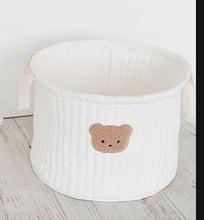 Load image into Gallery viewer, Personalized, Embroidered Storage Basket, Bear Design- Pick your Size - BEBIMINE LLC