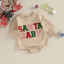 Load image into Gallery viewer, Santa Baby/ Christmas Romper Sweatshirt Oversized  Bubble Jumpsuit - Pick your Color - BEBIMINE LLC