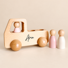 Load image into Gallery viewer, Imperfect Wooden Toy Truck with Peg Dolls