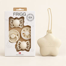 Load image into Gallery viewer, FRIGG Baby's First pacifier set with Bebimine silicone holder in Cream