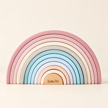 Load image into Gallery viewer, Personalised Wooden Rainbow Stacker – 12 Pieces
