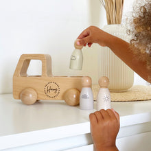 Load image into Gallery viewer, BUNDLE Wooden Truck + Peg Doll Set - BEBIMINE LLC