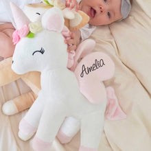 Load image into Gallery viewer, White Unicorn With Flower Wreath - Large 35cm - BEBIMINE LLC