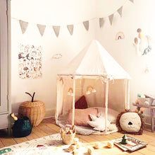 Load image into Gallery viewer, Kids indoor play tent octangular round - cream white - BEBIMINE LLC