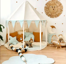 Load image into Gallery viewer, Kids indoor play tent octangular round - cream white - BEBIMINE LLC