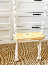 Load image into Gallery viewer, Luxury BOHO Macrame wooden Swing - 2 point Seat connection - BEBIMINE LLC