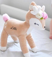 Load image into Gallery viewer, Large Plush Deer with Name- Choose your Color - BEBIMINE LLC