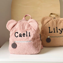 Load image into Gallery viewer, Teddy Kids BackPack With Name- Soft Pink - BEBIMINE LLC