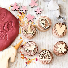 Load image into Gallery viewer, 6pcs/set Wooden Montessori Play Dough Stamps - different designs available - BEBIMINE LLC