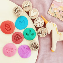 Load image into Gallery viewer, 6pcs/set Wooden Montessori Play Dough Stamps - different designs available - BEBIMINE LLC