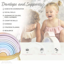 Load image into Gallery viewer, Wooden Rainbow Stacker -Customizable - BEBIMINE LLC