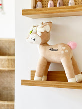 Load image into Gallery viewer, Large Plush Deer (cream-white Flower wreath) - Customizable - BEBIMINE LLC
