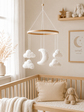 Load image into Gallery viewer, Baby hanging, dangling crib mobile , Bed Bell - Moon And Shells
