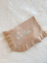 Load image into Gallery viewer, Knitted Blanket with Ruffles - Pick your Color - BEBIMINE LLC
