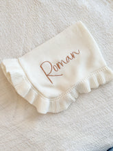 Load image into Gallery viewer, Knitted Blanket with Ruffles - Pick your Color - BEBIMINE LLC
