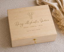 Load image into Gallery viewer, Personalized Wooden Keepsake Box – Heirloom Memory Box (BOX ONLY)
