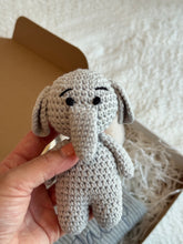 Load image into Gallery viewer, Personalized 3-Piece Baby Gift Box – Grey Elephant, Romper &amp; Moon
