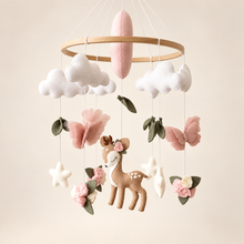Load image into Gallery viewer, Handmade Woodland Deer Baby Crib Mobile - BEBIMINE LLC
