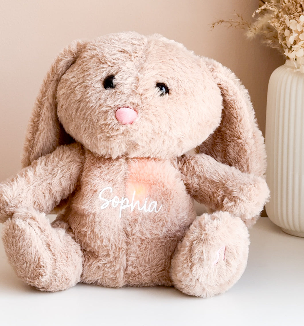 Soothing ,breathing Bunny . Sleeping help , calming , anti anxiety Plush toy - BEBIMINE LLC