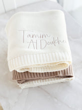 Load image into Gallery viewer, Ivory Knitted Classic Blanket Customizable- Pick your Color - BEBIMINE LLC
