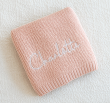 Load image into Gallery viewer, Brown Knitted Classic Blanket Customizable- Pick your Color
