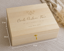 Load image into Gallery viewer, Personalized Wooden Keepsake Box – Heirloom Memory Box (BOX ONLY)

