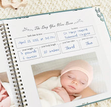 Load image into Gallery viewer, Keepsake Baby Memory  Book / Baby Journal personalised with Name
