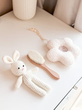 Load image into Gallery viewer, Diaper Caddy Accessories Value Set of 3 - Personalized Brush , Crochet Bunny , Flower Dummy Pendant - BEBIMINE LLC
