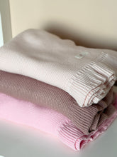 Load image into Gallery viewer, Ruffle Knit Baby Blanket with Optional Name Embroidery
