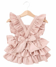 Load image into Gallery viewer, Layered Ruffle Dress, Criss Cross Back with Bow- Pick your color
