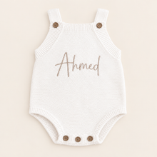 Load image into Gallery viewer, Classic Knit Baby Romper – Optional Name Embroidery
