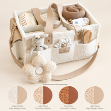 Load image into Gallery viewer, Personalised Teddy Bouclé Baby Diaper Caddy Organiser – Choose Your Color - BEBIMINE LLC
