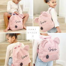 Load image into Gallery viewer, Teddy Kids BackPack With Name- Pick your Color - BEBIMINE LLC
