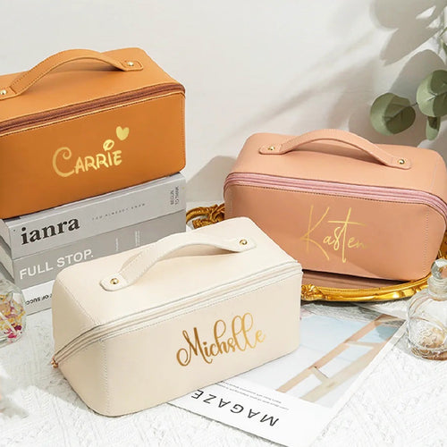 Personalised Cosmetic Bag , Makeup Bag with Name- Pick your Color - BEBIMINE LLC