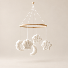 Load image into Gallery viewer, Moon &amp; Shells Hanging Baby Crib Mobile
