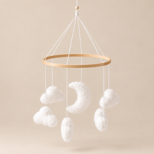 Load image into Gallery viewer, Moon &amp; Clouds Hanging Baby Crib Mobile
